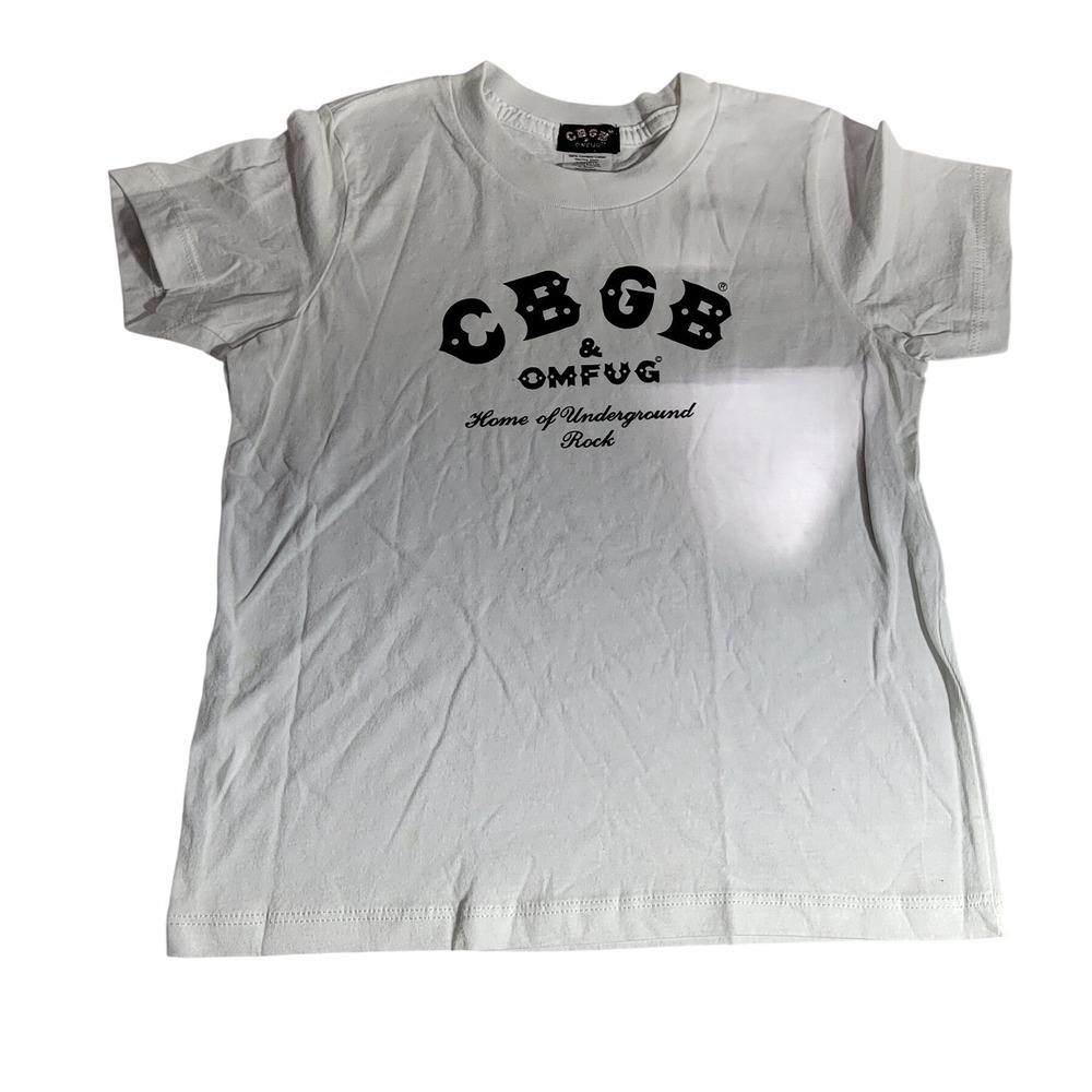 CBGB OMFUG Home of Underground Rock White Graphic T-Shirt Size 6 USA Made